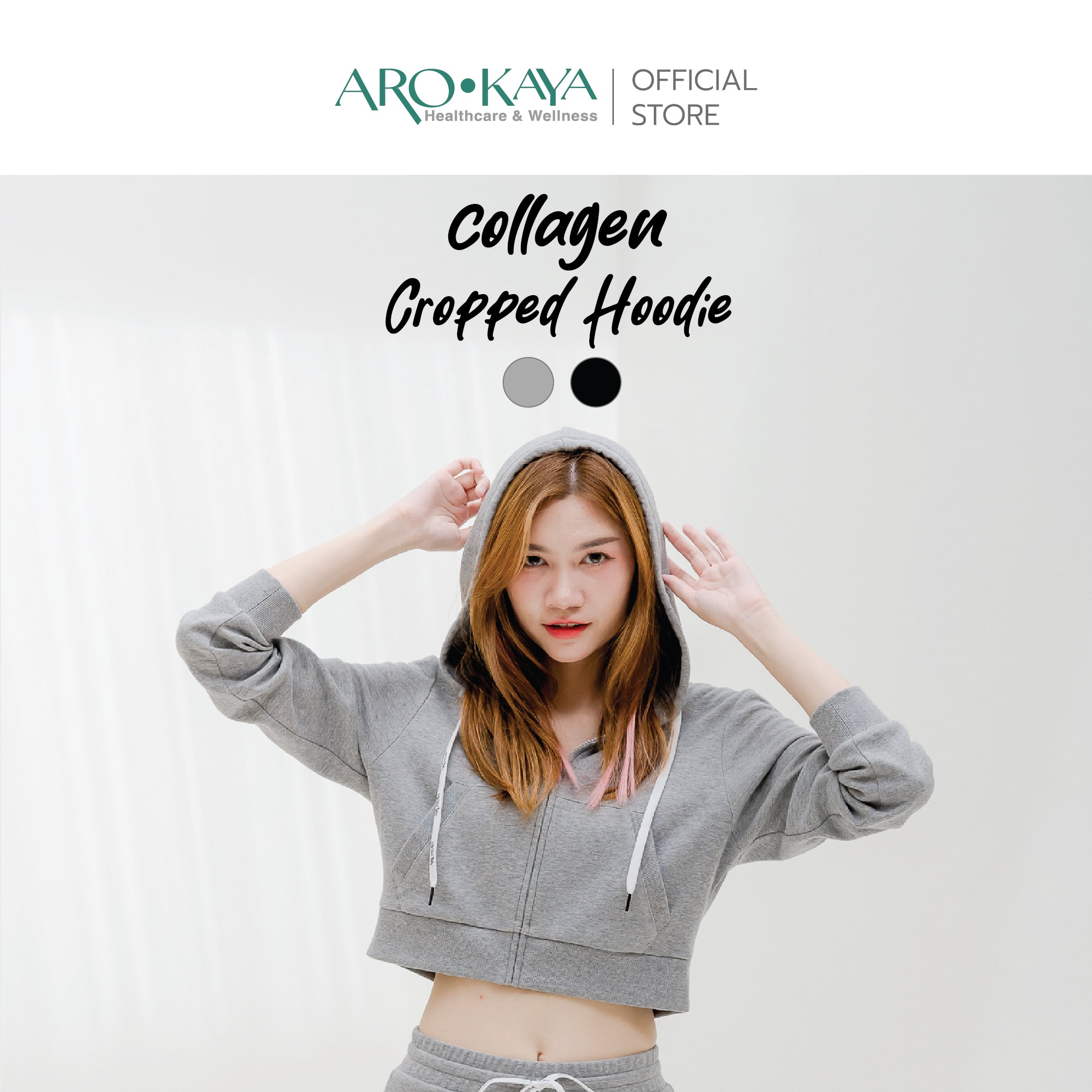 COLLAGEN CROPPED HOODIE